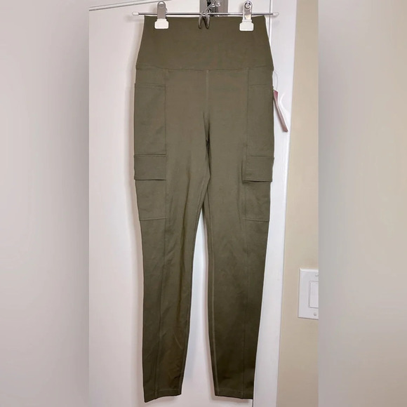 NWT Carbon38 Utility Cargo Green High Rise Full Length Leggings Size XS - Picture 4 of 11